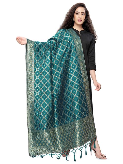 floral banarasi dupatta - 16923189 - Very Small Image - 1