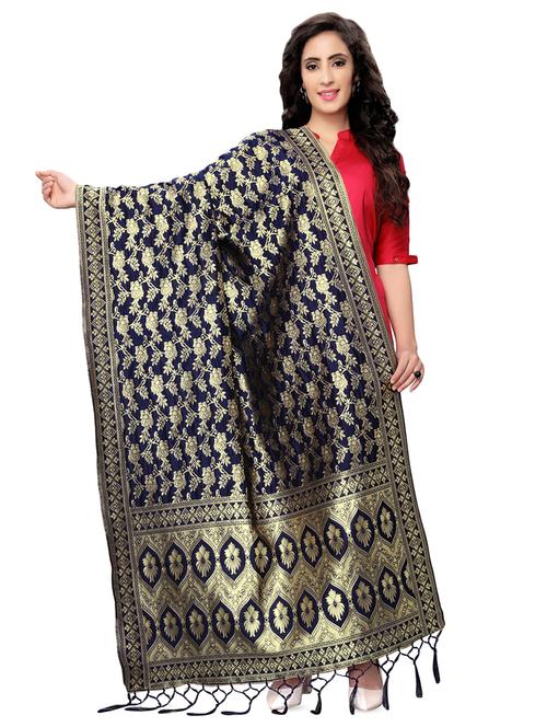 floral banarasi dupatta - 16923201 - Very Small Image - 1