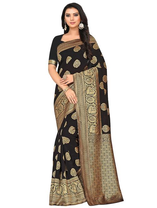 self design woven saree with blouse - 16923257 - Very Small Image - 1