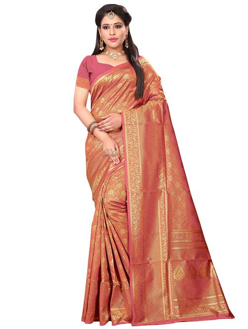 self design woven saree with blouse - 16923267 - Very Small Image - 1