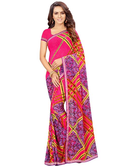 floral printed saree with blouse - 16923391 - Very Small Image - 1