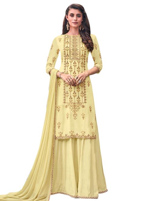 embroidered semi-stitched suit - 16923497 - Very Small Image - 1