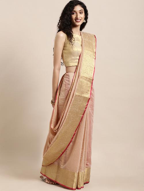 checkered woven saree with blouse - 16923594 - Very Small Image - 1
