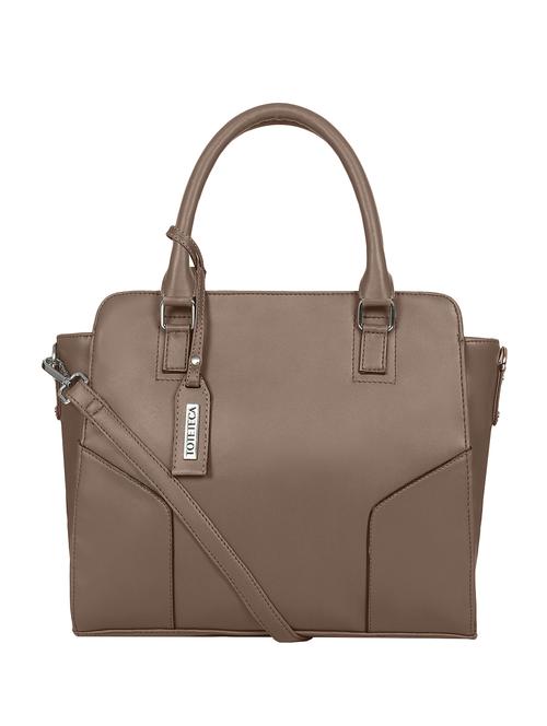 beige leatherette (pu) handbag - 16923815 - Very Small Image - 1
