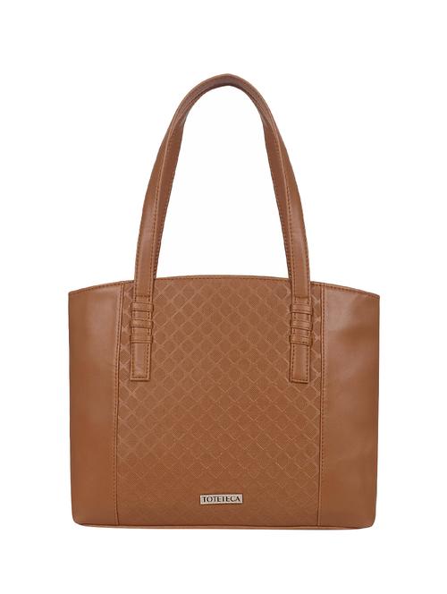 tan leatherette (pu) handbag - 16923853 - Very Small Image - 1