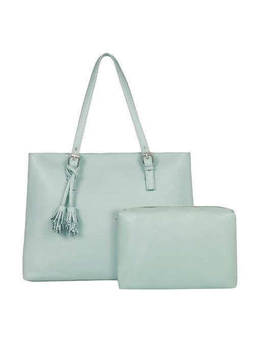 green leatherette (pu) combo handbag - 16923868 - Very Small Image - 1