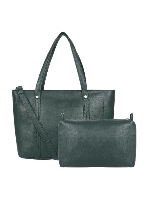 green leatherette (pu) combo handbag - 16923874 - Very Small Image - 1