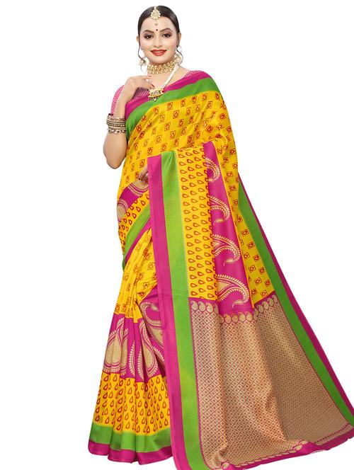 paisley printed saree with blouse - 16923961 - Very Small Image - 1