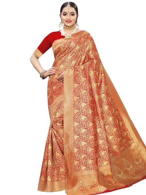 kalamkari banarasi saree with blouse - 16923972 - Very Small Image - 1