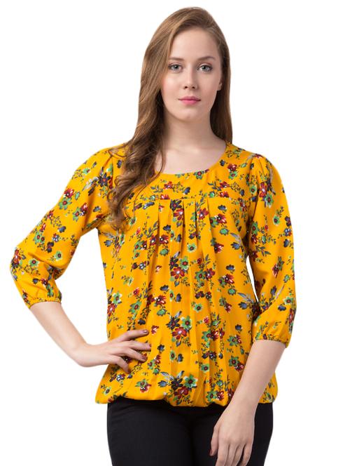 round neck floral blouson top - 16924395 - Very Small Image - 1