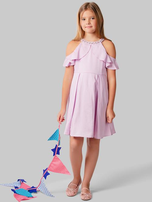 pink cotton blend frock - 16924630 - Very Small Image - 1