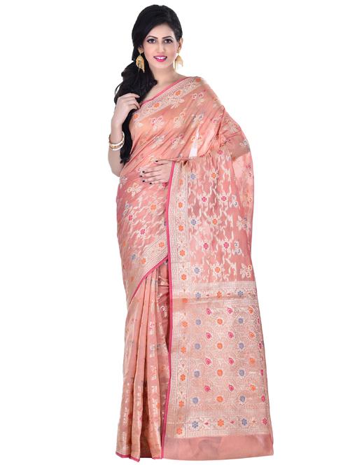 floral banarasi saree with blouse - 16924643 - Very Small Image - 1