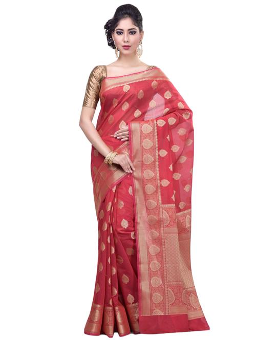 ethnic motif banarasi saree with blouse - 16924647 - Very Small Image - 1