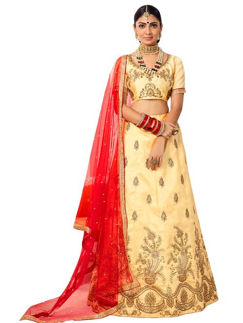 embroidered a-line lehenga - 16924715 - Very Small Image - 1