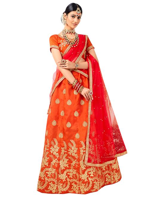 embroidered a-line lehenga - 16924719 - Very Small Image - 1
