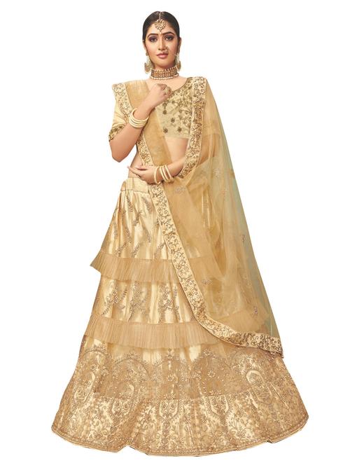 embroidered a-line lehenga - 16924731 - Very Small Image - 1