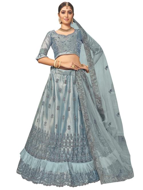 embroidered a-line lehenga - 16924735 - Very Small Image - 1