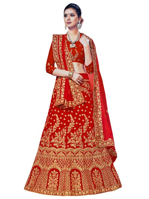 embroidered a-line lehenga - 16924738 - Very Small Image - 1