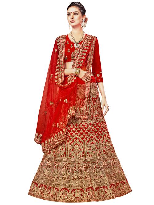 embroidered a-line lehenga - 16924742 - Very Small Image - 1