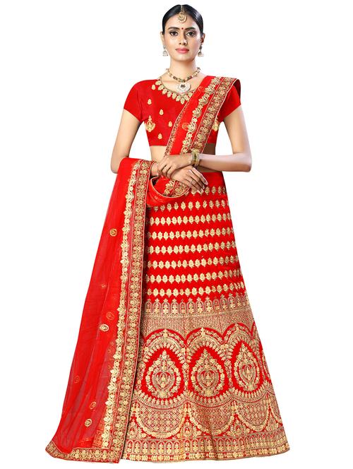 embroidered a-line lehenga - 16924747 - Very Small Image - 1
