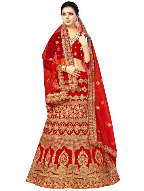 embroidered a-line lehenga - 16924748 - Very Small Image - 1