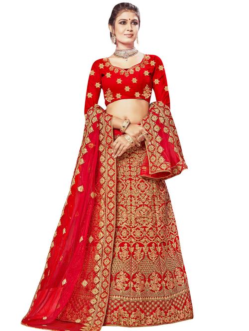 embroidered a-line lehenga - 16924749 - Very Small Image - 1