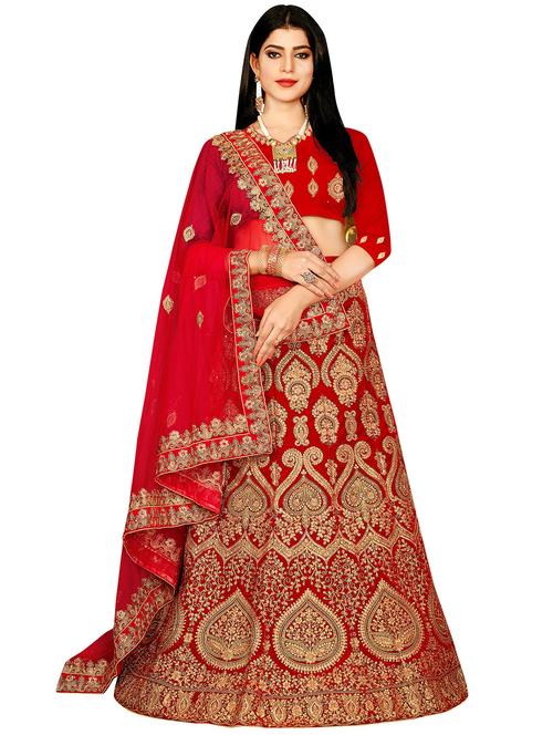 embroidered a-line lehenga - 16924753 - Very Small Image - 1