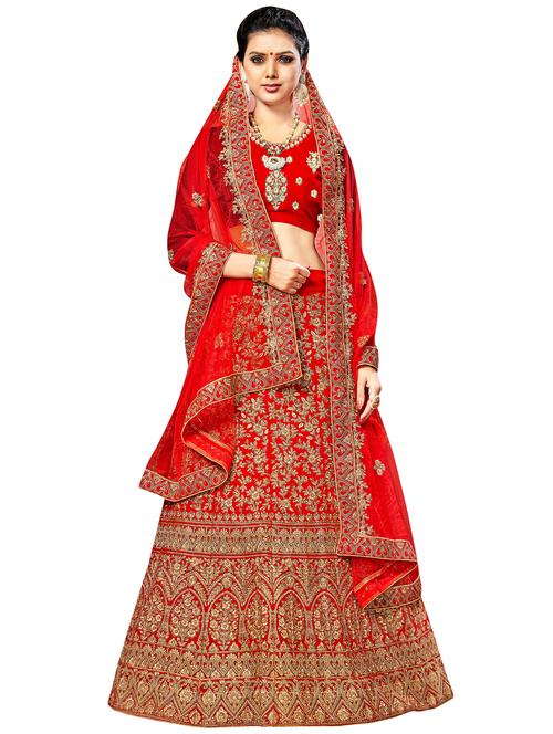 embroidered a-line lehenga - 16924755 - Very Small Image - 1