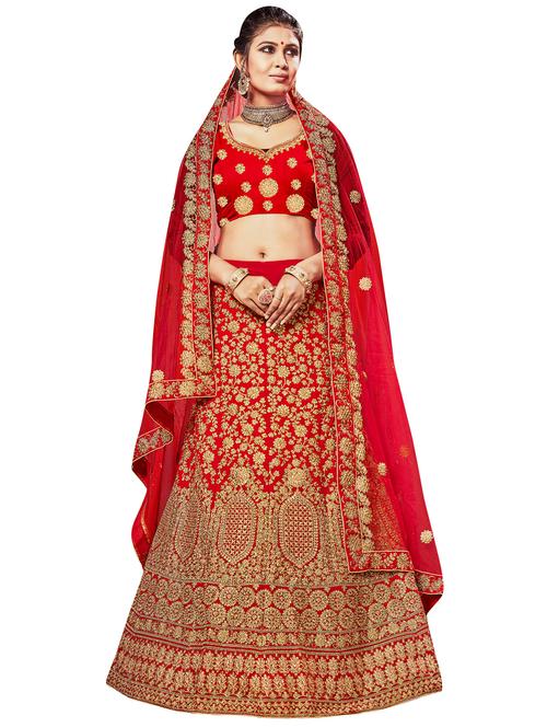embroidered a-line lehenga - 16924757 - Very Small Image - 1