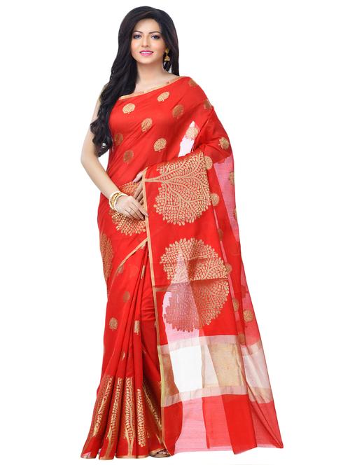 ethnic motif banarasi saree with blouse - 16925016 - Very Small Image - 1
