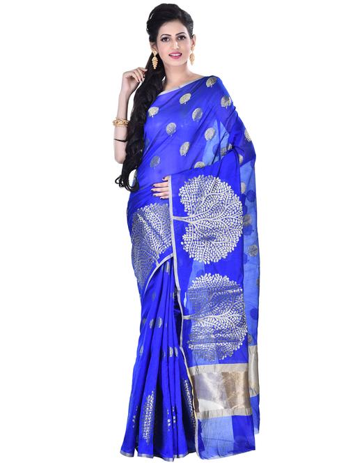 ethnic motif banarasi saree with blouse - 16925017 - Very Small Image - 1