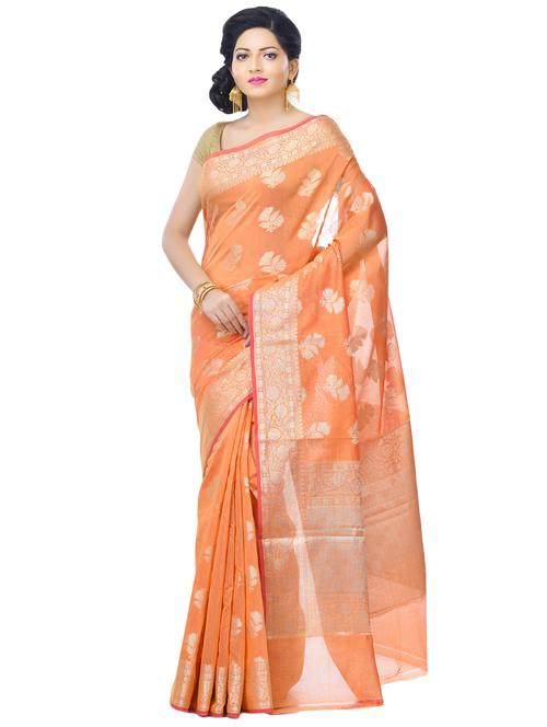 floral banarasi saree with blouse - 16925023 - Very Small Image - 1