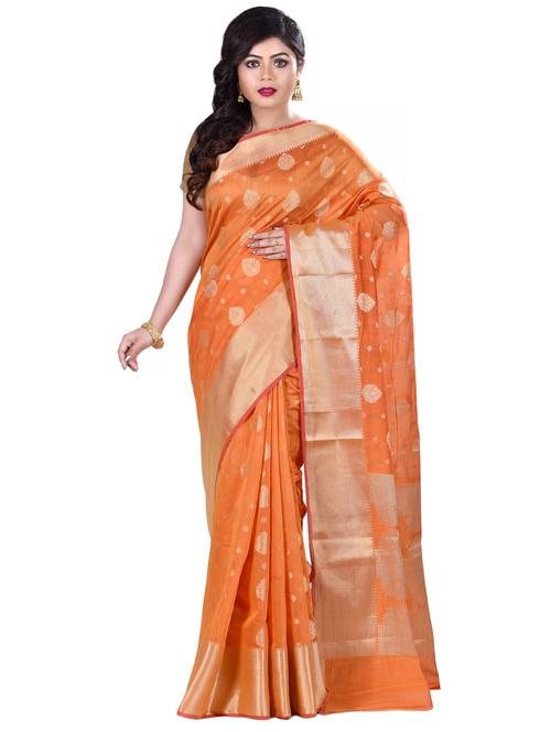 self design banarasi saree with blouse - 16925063 - Very Small Image - 1
