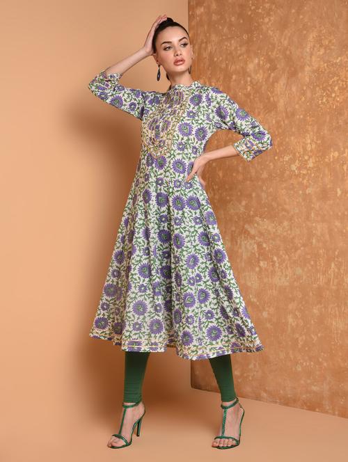 floral anarkali kurta - 16925395 - Very Small Image - 1