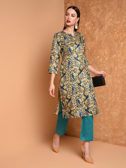 floral straight kurta - 16925405 - Very Small Image - 1