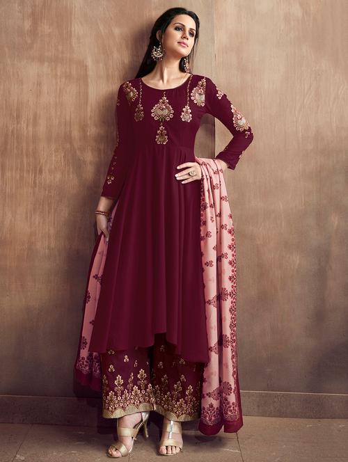floral embroidered suit set - 16925531 - Very Small Image - 1