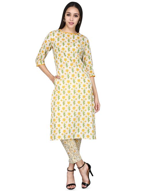 floral straight kurta - 16925544 - Very Small Image - 1
