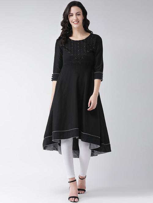 tonal embroidered a-line kurta - 16926235 - Very Small Image - 1