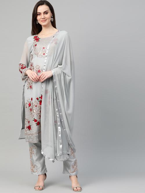 embroidered kurta pant set - 16926615 - Very Small Image - 1