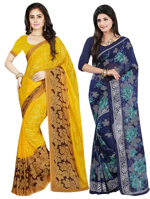 set of 2 pcs combos saree - 16926974 - Very Small Image - 1