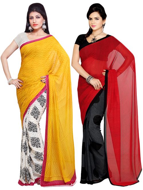 set of 2 pcs combos saree - 16927083 - Very Small Image - 1