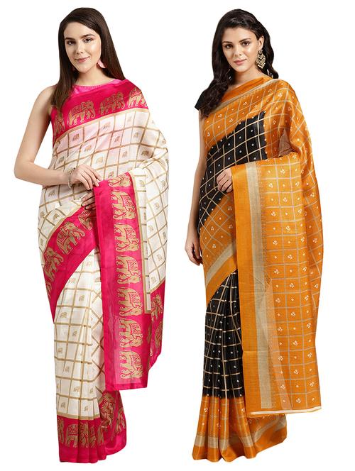 set of 2 pcs combos saree - 16927120 - Very Small Image - 1