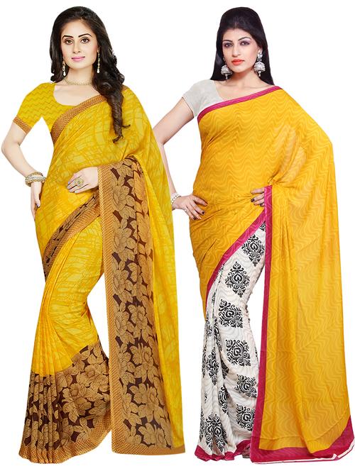 set of 2 pcs combos saree - 16927195 - Very Small Image - 1