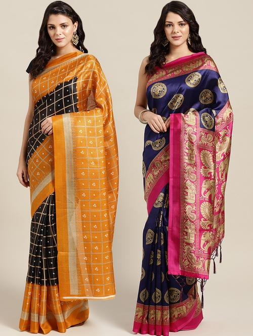set of 2pcs combos saree - 16927278 - Very Small Image - 1