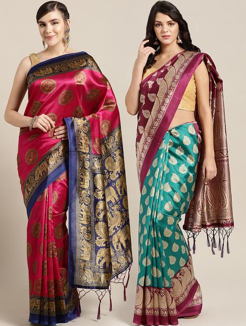 set of 2 pcs combos saree - 16927299 - Very Small Image - 1