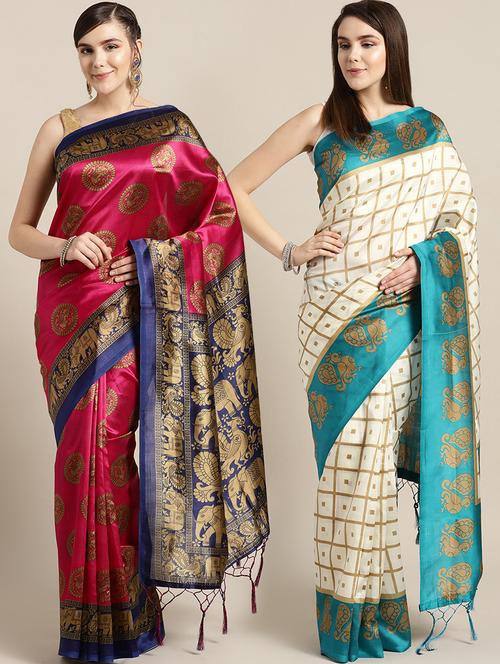 set of 2 pcs combos saree - 16927303 - Very Small Image - 1
