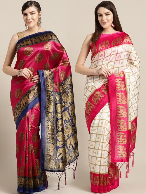 set of 2 pcs combos saree - 16927304 - Very Small Image - 1