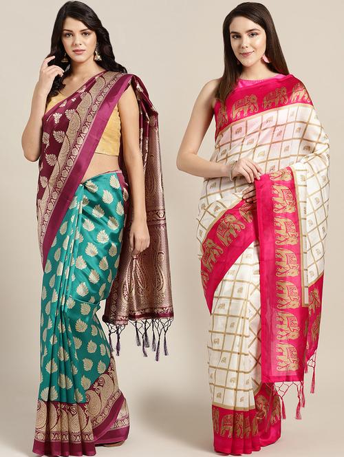 set of 2 pcs combos saree - 16927322 - Very Small Image - 1