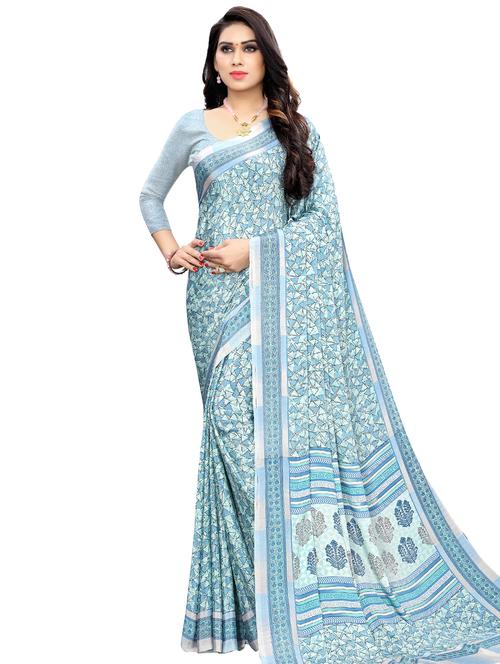 geometric printed saree with blouse - 16927379 - Very Small Image - 1