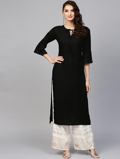 solid straight kurta - 16928148 - Very Small Image - 1